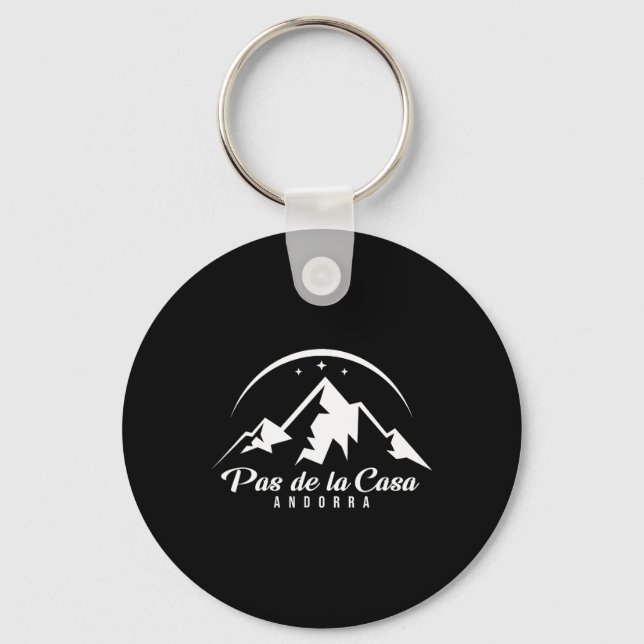 Pas De La Casa Andorra Ski Resort Skiing Snowboard Nyckelring (Framsida)