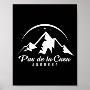 Pas De La Casa Andorra Ski Resort Skiing Snowboard Poster