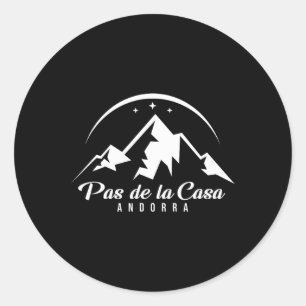 Pas De La Casa Andorra Ski Resort Skiing Snowboard Runt Klistermärke