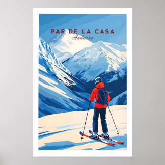Pas de la Casa Grandvalira skidruck Vintersporter Poster