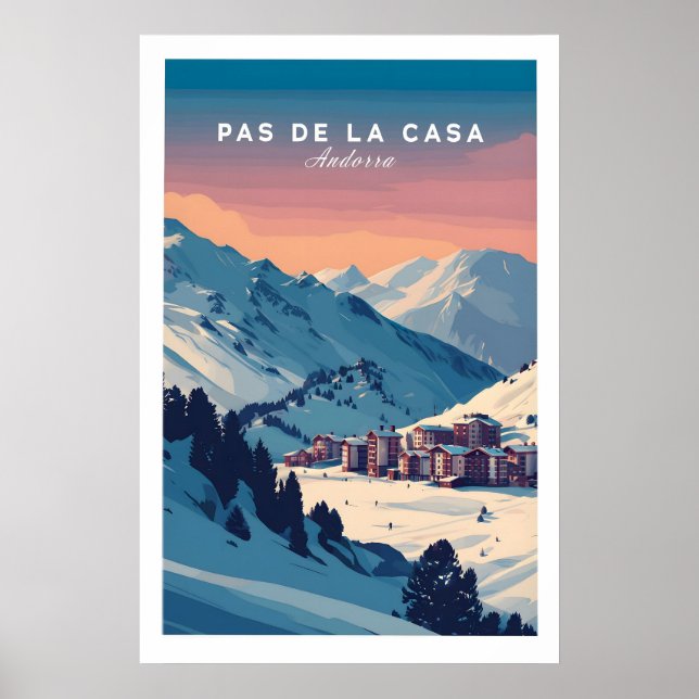 Pas de la Casa Väggkonst Andorra Resa Print 1 (Framsidan)