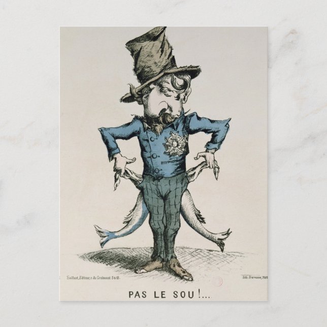 Pas le sou! Si j'allais chez Miss Howard' Vykort (Framsida)