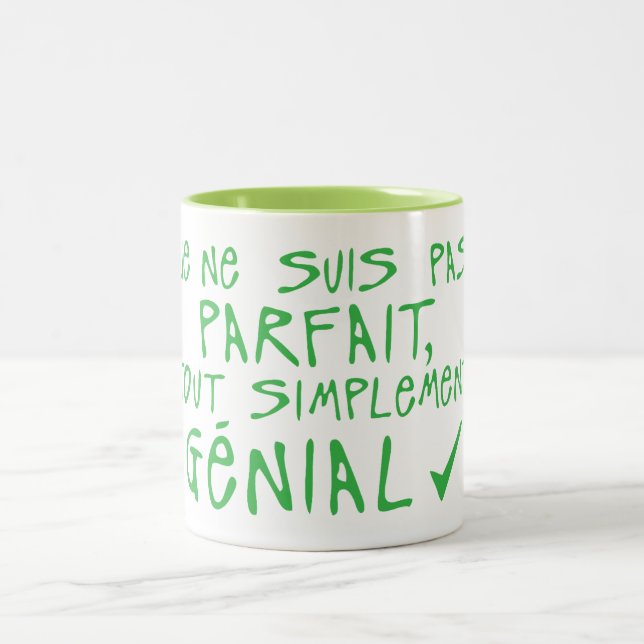 pas parfait simplement genial citation Två-Tonad mugg (Center)