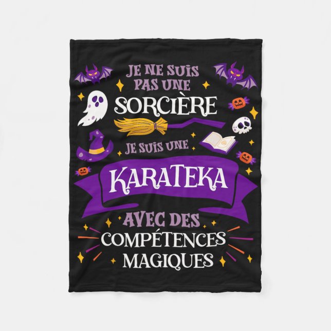 Pas Une Sorcière Je Suis Une Karateka Cadeau Karat Fleecefilt (Framsidan)