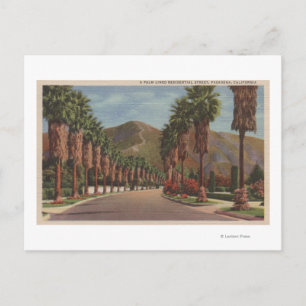 Pasadena, CA - Residental Street Scene & Handflata Vykort