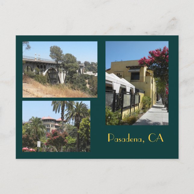 Pasadena, California Photo Postcard Vykort (Framsida)
