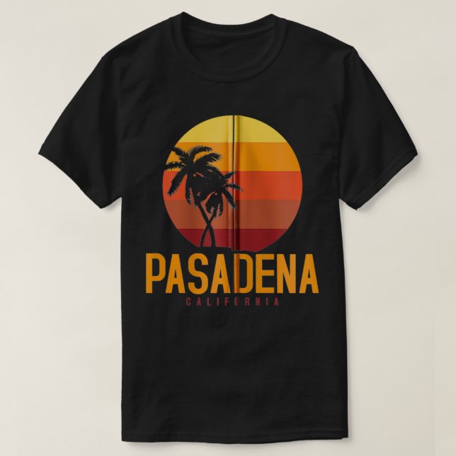Pasadena California Retro Gift Zip T Shirt (Design framsida)