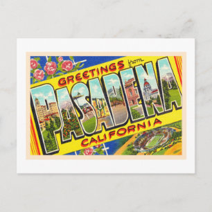 Pasadena California Vintage Large Brev vykort