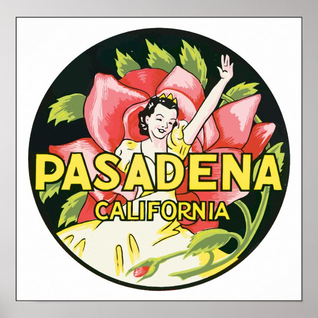 Pasadena California, Vintage Poster (Framsidan)