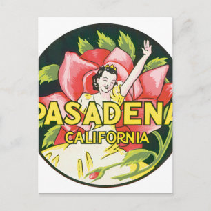 Pasadena California Vintage resor Poster Artwork Vykort