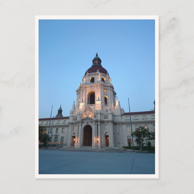 Pasadena City Hall 1920-tals spansk arkitektur fot Vykort (Framsida)