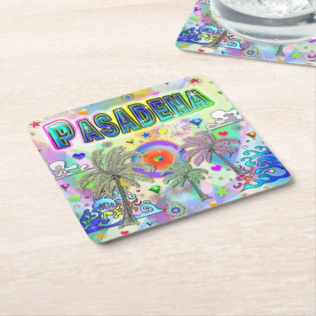 Pasadena Deep Dream Underlägg Papper Kvadrat (Vinklad)