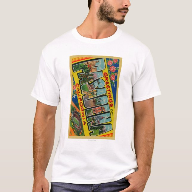 Pasadena Kalifornien - stora brevplatser T Shirt (Framsida)