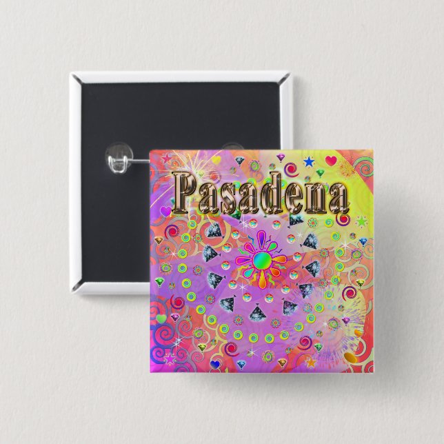 Pasadena Lucky Golden Button Knapp (Framsida & baksida)
