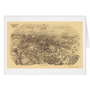 Pasadena panorama- karta för CA - 1903 Hälsningskort