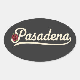 Pasadena Rose  Ovalt Klistermärke