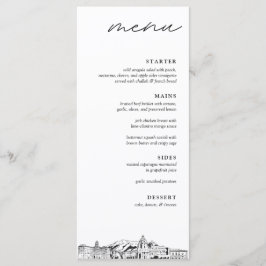 Pasadena Skyline Bröllop Dinner Menu Meny
