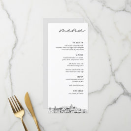 Pasadena Skyline Bröllop Dinner Menu Meny