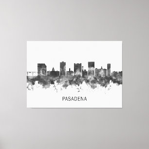 Pasadena Skyline BW Canvastryck