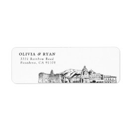 Pasadena Skyline Modern Returetiketters Returadress Etikett