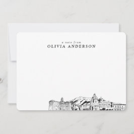 Pasadena Skyline Sketch Personlig Note Cards Anteckningskort