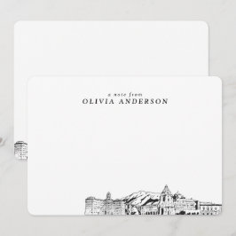 Pasadena Skyline Sketch Personlig Note Cards Anteckningskort