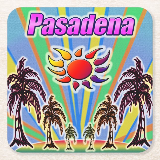 Pasadena Summer Kärlek Underlägg Papper Kvadrat (Framsidan)