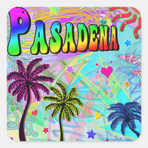 Pasadena Vivid Romantik Sticker Fyrkantigt Klistermärke