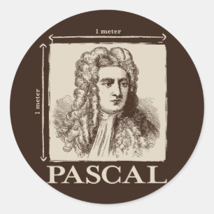 Pascal = 1 newton per kvadratmeter math-skämt runt klistermärke
