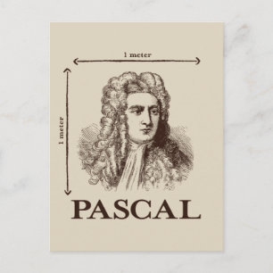Pascal = 1 newton per kvadratmeter math-skämt vykort