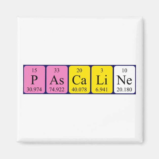 Pascaline periodiskt återkommande magnet bord namn (Framsidan)
