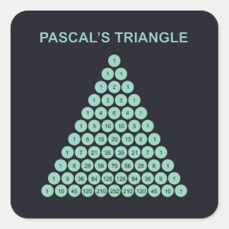 Pascals triangel fyrkantigt klistermärke