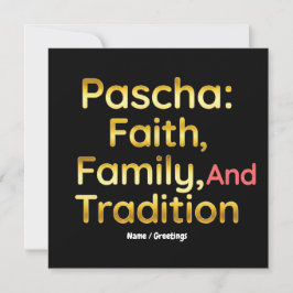 Pascha Faith Family and Tradition Christian Easter Inbjudningar