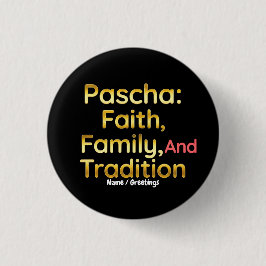 Pascha Tro Familj och Tradition Kristet Påskfirand Knapp