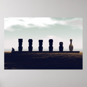 Pascua som bowlar den Rapa Nui affischen Poster