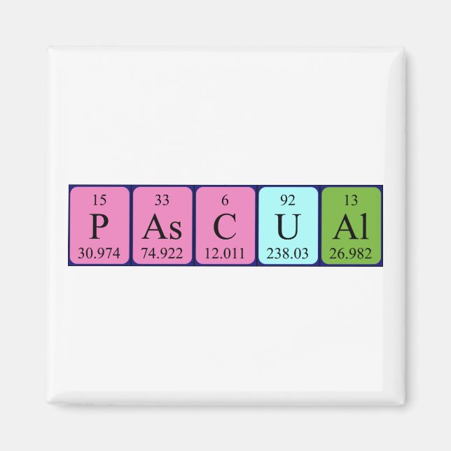 Pascual periodisk magnet bord namn (Framsidan)