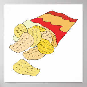 påse av potatis chip poster