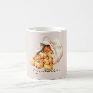 Påse pumpor kaffemugg