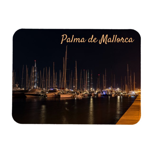 Paseo maritimo nattetid - Palma de Mallorca Magnet (Horisontell)