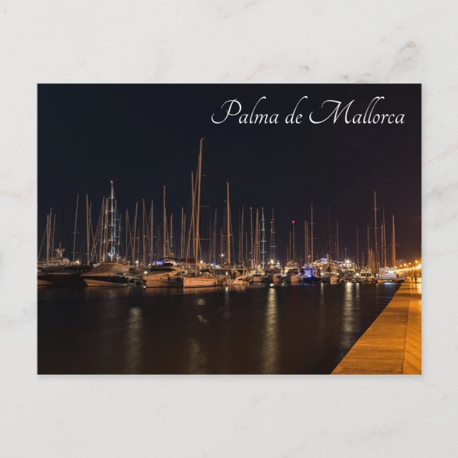 Paseo maritimo på natten - Palma de Mallorca Vykort (Framsida)