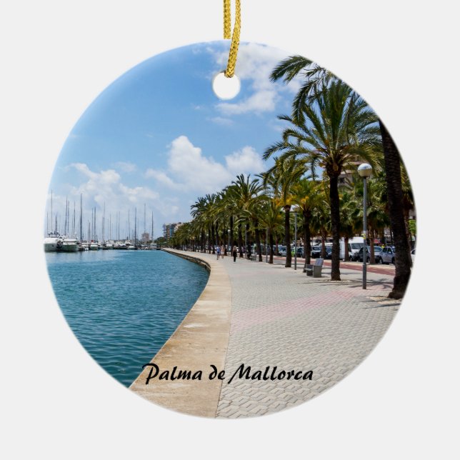 Paseo maritimo - Palma de Mallorca, Spanien Julgransprydnad Keramik (Framsidan)