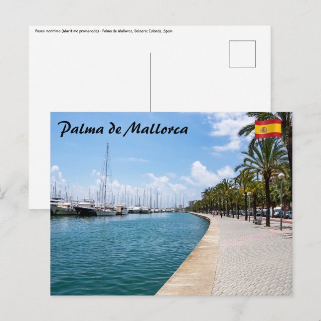 Paseo maritimo - Palma de Mallorca, Spanien Vykort (Fram/baksida)