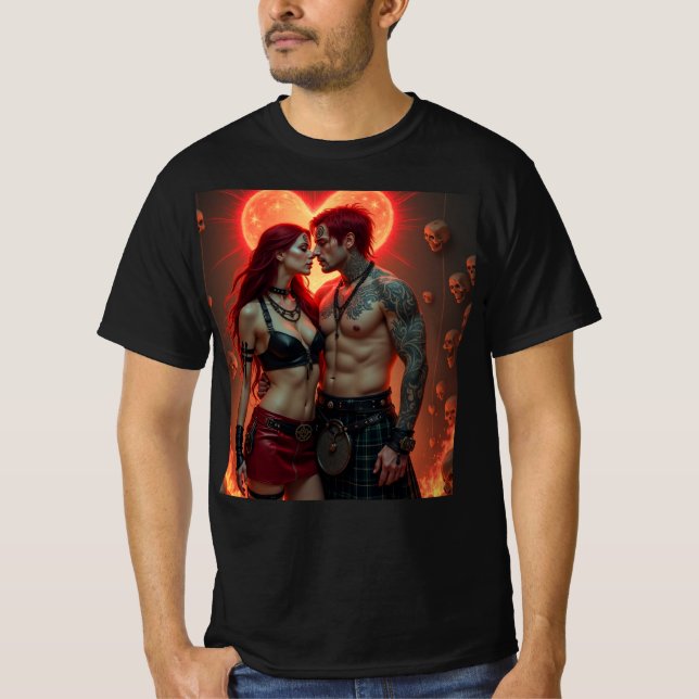 Pasión Ardiente: Amor entre Sombras T Shirt (Framsida)
