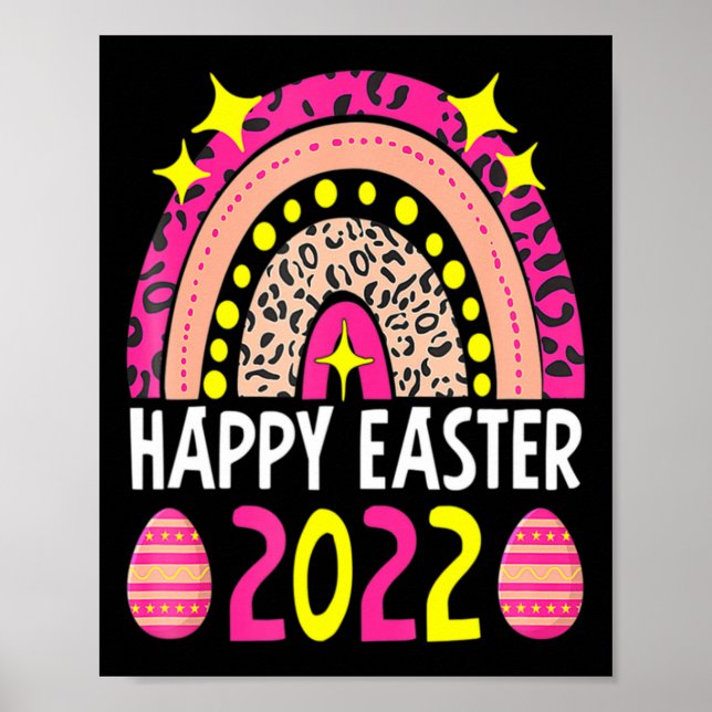 Påsk 2022 regnbåge söt glad påsk 2022 kvinnor  poster (Framsidan)