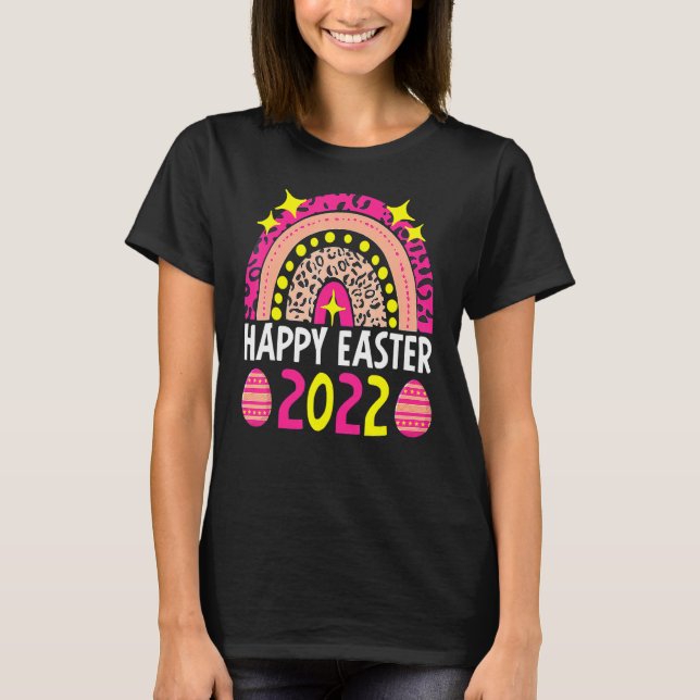 Påsk 2022 Regnbågsljud Glad påsk 2022 T Shirt (Framsida)