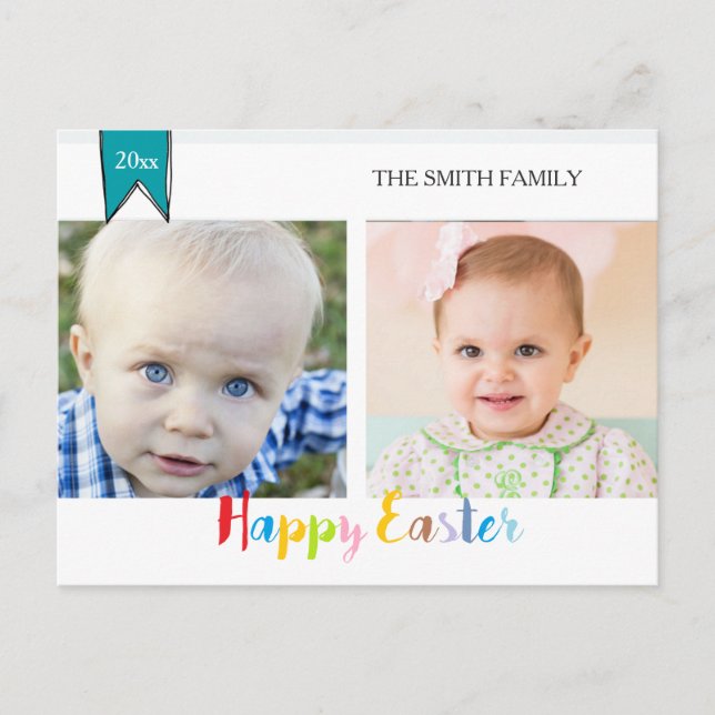 Påsk 2 fotovykort helg vykort (Framsida)