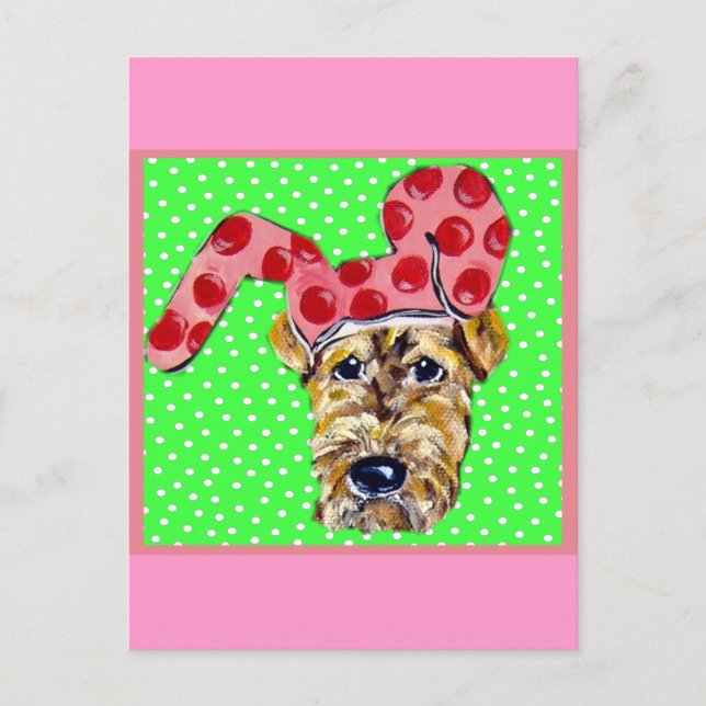 Påsk Airedale Helg Vykort (Framsida)