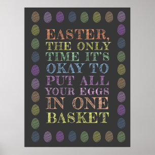 Påsk - Alla dina ägg i ett basket Poster