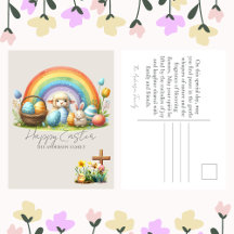 Påsk Animals Rainbow Bunny Family Namn Blessings