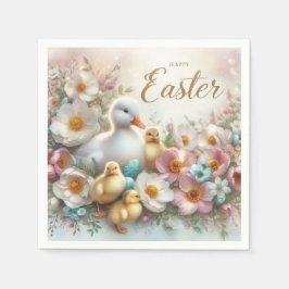 Påsk Ankor, Ducklings och Flowers Pappersservett